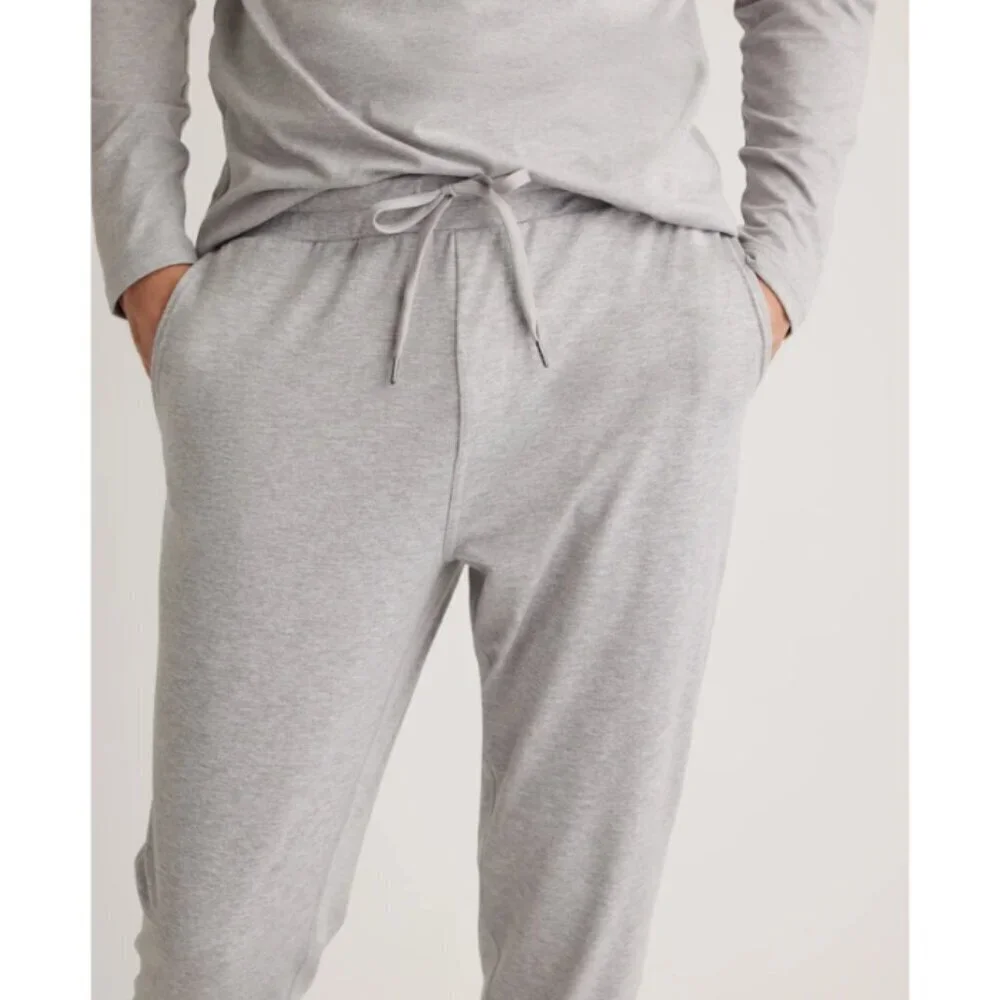 Quince Flow knit Mid Rise Men's Joggers Small Heather Pale Grey Outdoor Gym Run